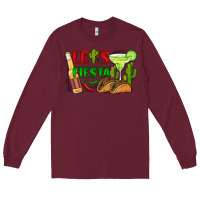 Burgundy let's fiesta taco and beer Long Sleeve Tee - BarkalooDesign