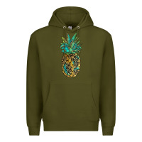 Army Green leopar turquoise pineapple Premium Hoodie - JahusDesignShop