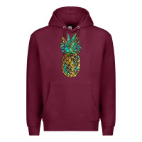 Burgundy leopar turquoise pineapple Premium Hoodie - JahusDesignShop