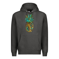 Charcoal Heather leopar turquoise pineapple Premium Hoodie - JahusDesignShop