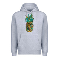 Heather Grey leopar turquoise pineapple Premium Hoodie - JahusDesignShop