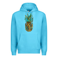 Ocean Blue leopar turquoise pineapple Premium Hoodie - JahusDesignShop