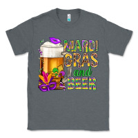 Charcoal Heather Mardi Gras and beer Classic Tee - BundleAndBundleShop