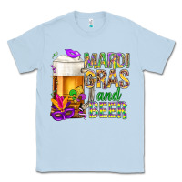 Dusty Blue Mardi Gras and beer Classic Tee - BundleAndBundleShop