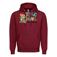 Burgundy teaching little pumpkins Zipper Hoodie - CowGirlArtShop