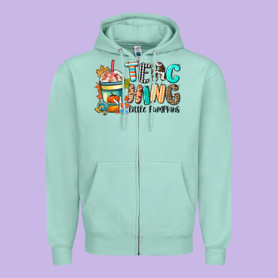 Teaching Little Pumpkins Zipper Hoodie Designed By Cowgirlartshop
