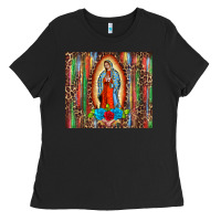 Black our lady of Guadalupe serape Ladies Tee - BarkalooDesign