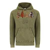 Vintage Olive howdy christmas trees Vintage Hoodie - MaliasSmallBusiness