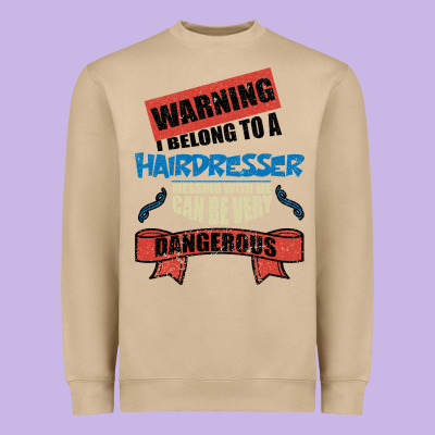 I Belong To A Hairdresser Warning Job Funny Partner Heavyweight Sweatshirt Designed By Bettercallsaul
