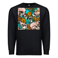Black american yorkshire pig seamless pattern Premium Sweatshirt - FaDigitalArtStudio