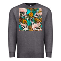 Charcoal Heather american yorkshire pig seamless pattern Premium Sweatshirt - FaDigitalArtStudio