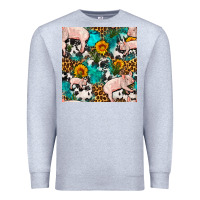 Heather Grey american yorkshire pig seamless pattern Premium Sweatshirt - FaDigitalArtStudio