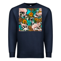 Navy american yorkshire pig seamless pattern Premium Sweatshirt - FaDigitalArtStudio
