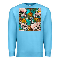 Ocean Blue american yorkshire pig seamless pattern Premium Sweatshirt - FaDigitalArtStudio