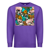 Purple american yorkshire pig seamless pattern Premium Sweatshirt - FaDigitalArtStudio