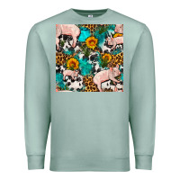 Seafoam american yorkshire pig seamless pattern Premium Sweatshirt - FaDigitalArtStudio