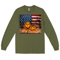 Army Green halloween american flag tumbler Long Sleeve Tee - Jasminsmagicworld