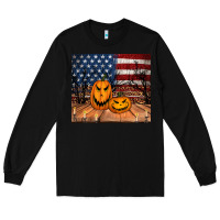 Black halloween american flag tumbler Long Sleeve Tee - Jasminsmagicworld