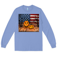 Colony Blue halloween american flag tumbler Long Sleeve Tee - Jasminsmagicworld