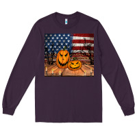 Plum halloween american flag tumbler Long Sleeve Tee - Jasminsmagicworld