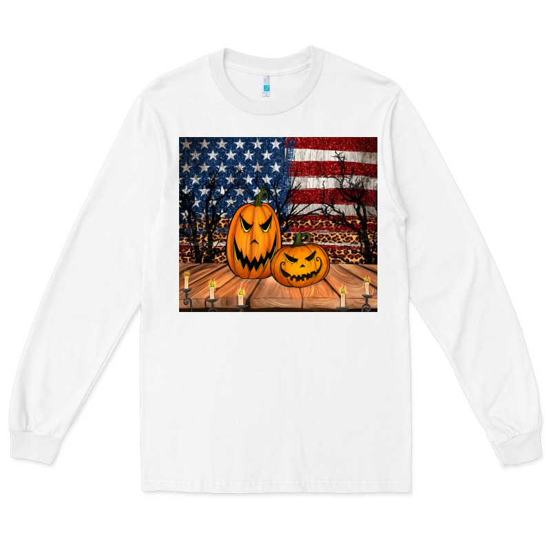 Halloween American Flag Tumbler Long Sleeve Tee by Jasminsmagicworld | Teevron