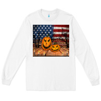 White halloween american flag tumbler Long Sleeve Tee - Jasminsmagicworld