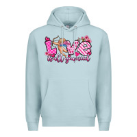 Blue Mist love is all you need Premium Hoodie - OliviaCreatesArt