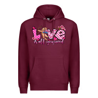 Burgundy love is all you need Premium Hoodie - OliviaCreatesArt