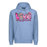 Colony Blue love is all you need Premium Hoodie - OliviaCreatesArt