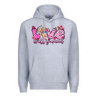 Heather Grey love is all you need Premium Hoodie - OliviaCreatesArt