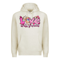 Oatmeal Heather love is all you need Premium Hoodie - OliviaCreatesArt