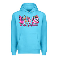 Ocean Blue love is all you need Premium Hoodie - OliviaCreatesArt