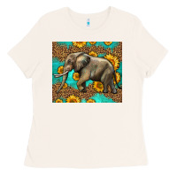 Western Sunflowers Elephant Ladies Tee | Teevron