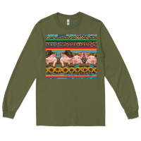Army Green western serape pigs Long Sleeve Tee - RanaPortraitStore