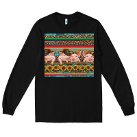 Black western serape pigs Long Sleeve Tee - RanaPortraitStore