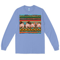 Colony Blue western serape pigs Long Sleeve Tee - RanaPortraitStore