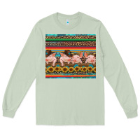 Matcha western serape pigs Long Sleeve Tee - RanaPortraitStore
