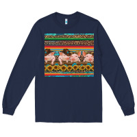 Navy western serape pigs Long Sleeve Tee - RanaPortraitStore