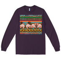 Plum western serape pigs Long Sleeve Tee - RanaPortraitStore