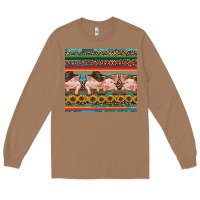 Toasted Coconut western serape pigs Long Sleeve Tee - RanaPortraitStore