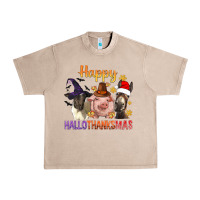 French Oak Happy Hallothanksmas Farm Animal Urban Heavy Tee - BundleAndBundleShop