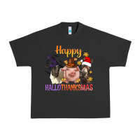 Pigment Black Happy Hallothanksmas Farm Animal Urban Heavy Tee - BundleAndBundleShop