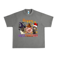 Tornado Happy Hallothanksmas Farm Animal Urban Heavy Tee - BundleAndBundleShop