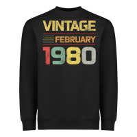 Black Born in 1980 Vintage February Heavyweight Sweatshirt - Bettercallsaul