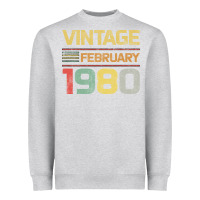 Heather Grey Born in 1980 Vintage February Heavyweight Sweatshirt - Bettercallsaul
