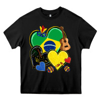 Black brazil hearts Heavy Core Tee - NancyCooperArtShop
