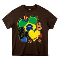 Chocolate Brown brazil hearts Heavy Core Tee - NancyCooperArtShop