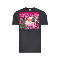 Vintage Black pink christmas vibes Vintage Tee - MaliasSmallBusiness