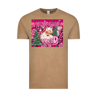 Pink Christmas Vibes Vintage Tee | Teevron