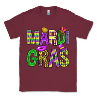 Burgundy Mardi Gras Carnaval Mask With Fleur De Lis Classic Tee - BundleAndBundleShop